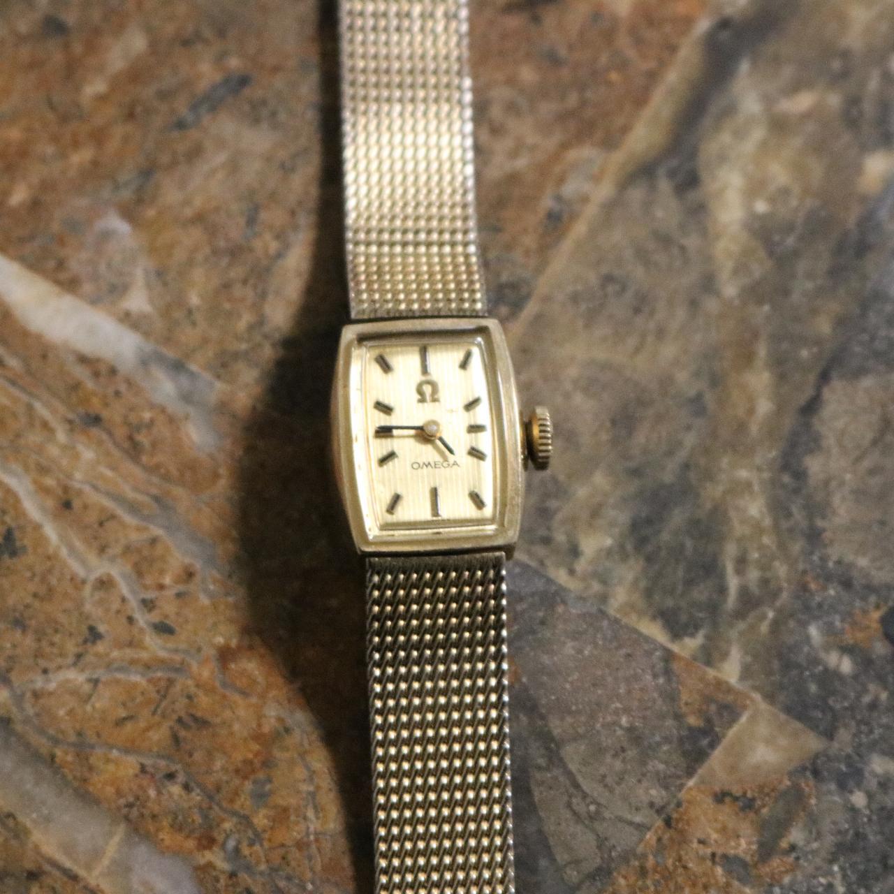 Vintage Wind-Up Omega Watch. 18K gold-plated. Small... - Depop