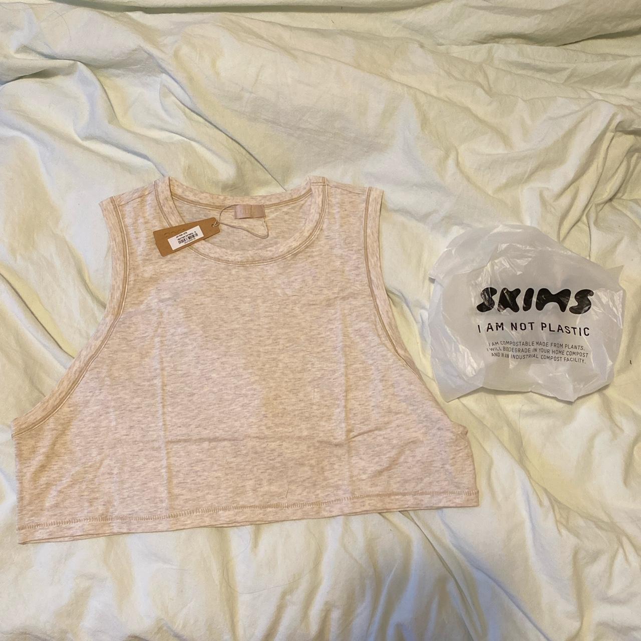 skims crop tank heather oatmeal and not taken off... Depop