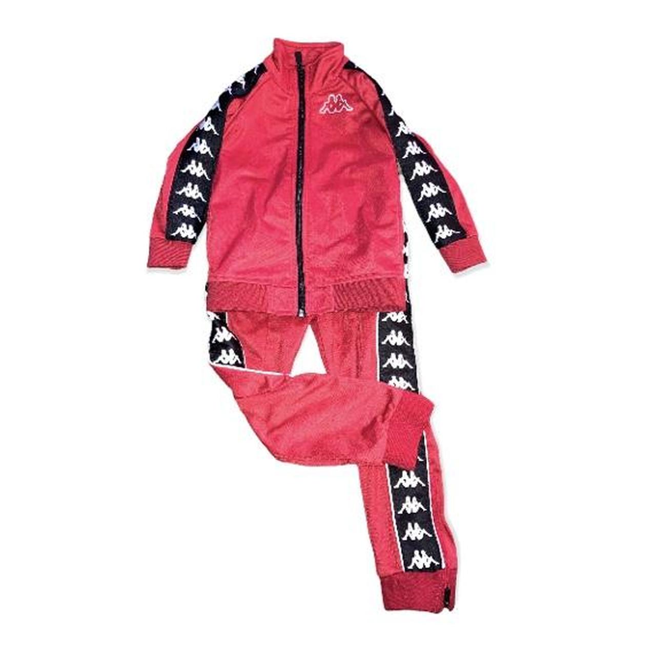 Kappa red sales and black tracksuit