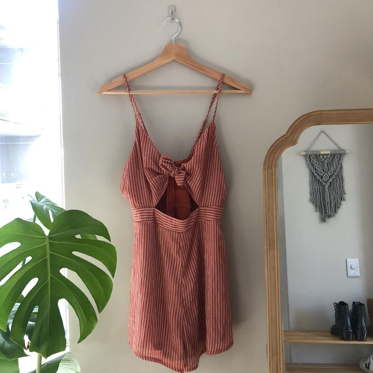princess polly romper tie front, cut out hole zip... - Depop