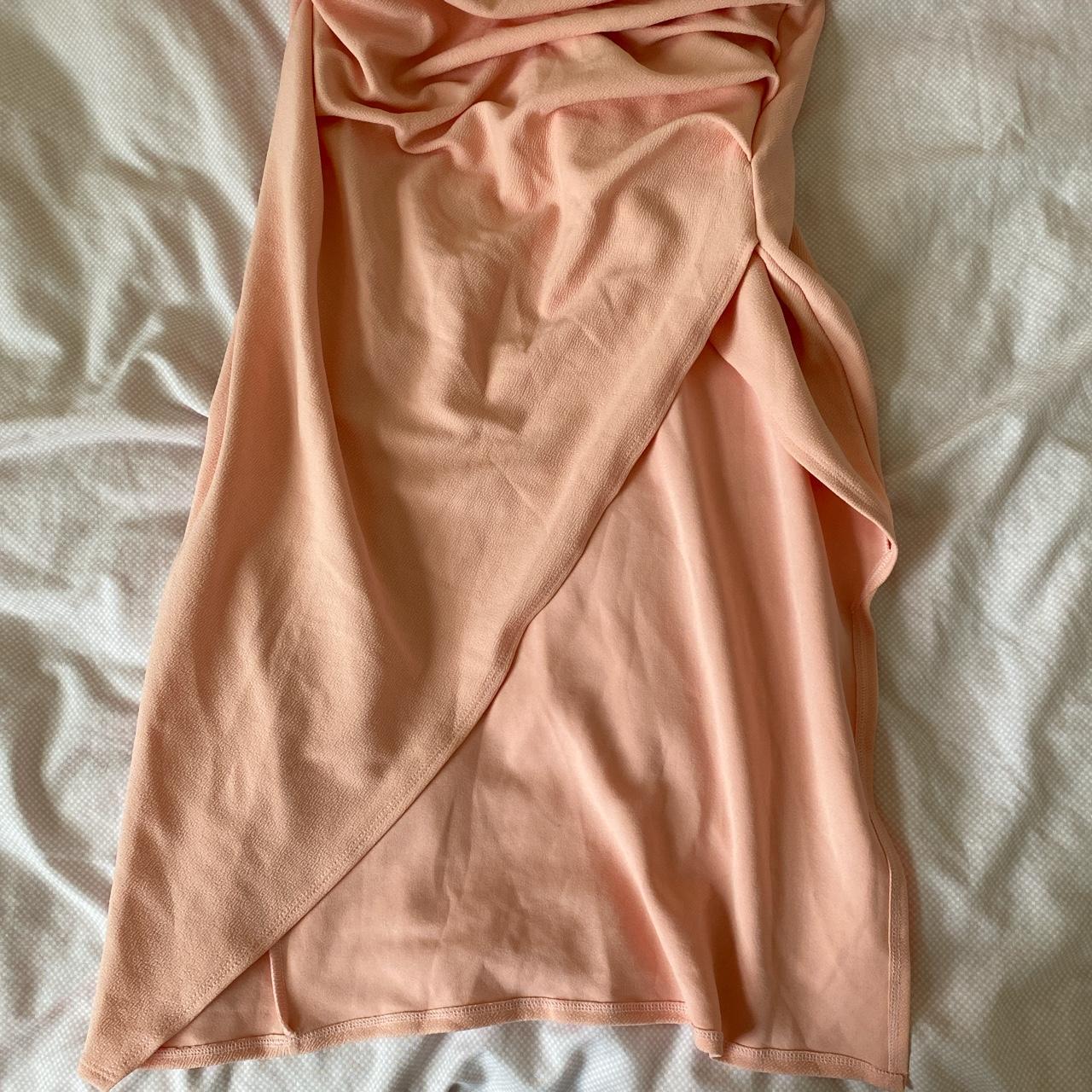 Beautiful baby pink maxi dress with split - size 14... - Depop