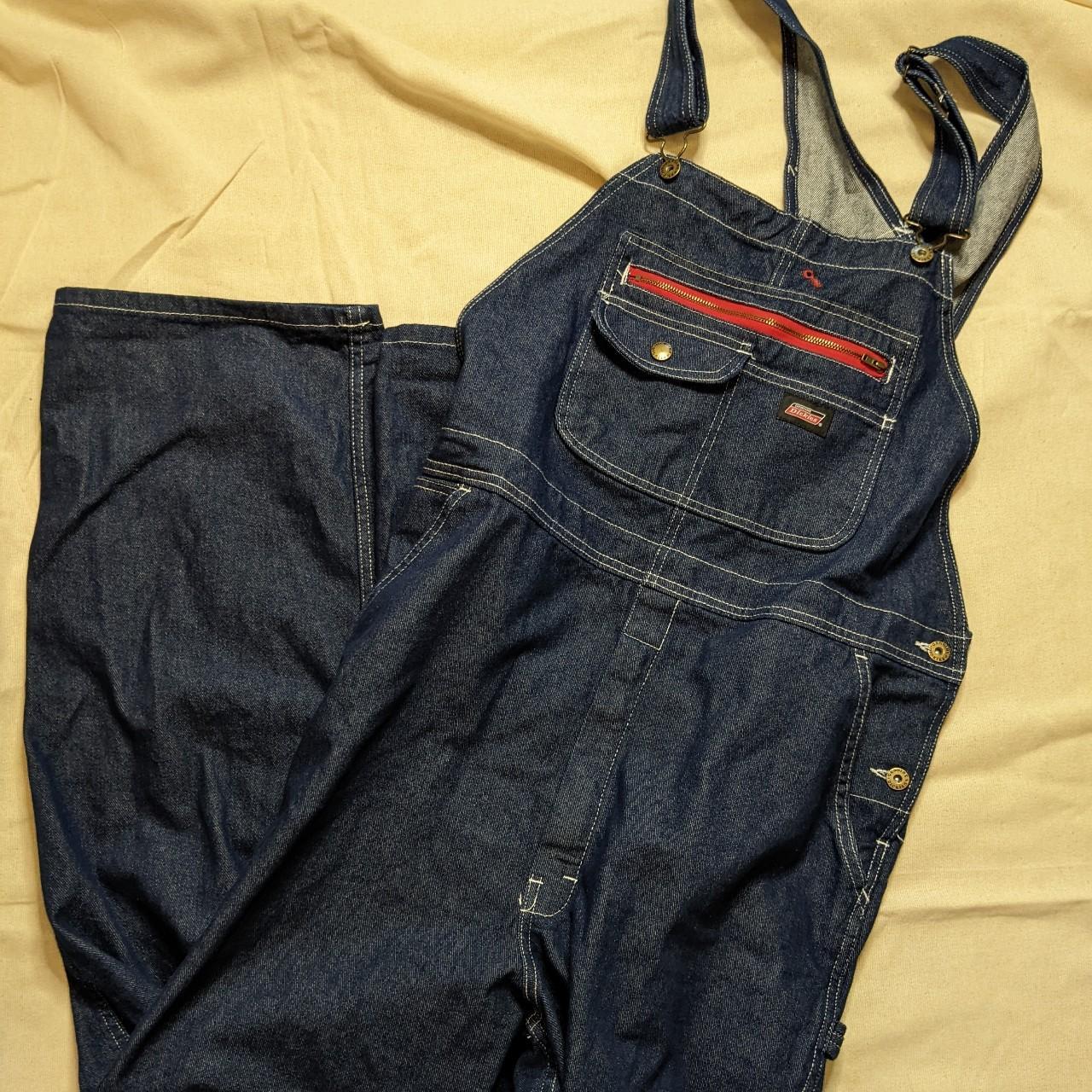 Dickies work overalls LR 38x32 Dark denim neck to... Depop
