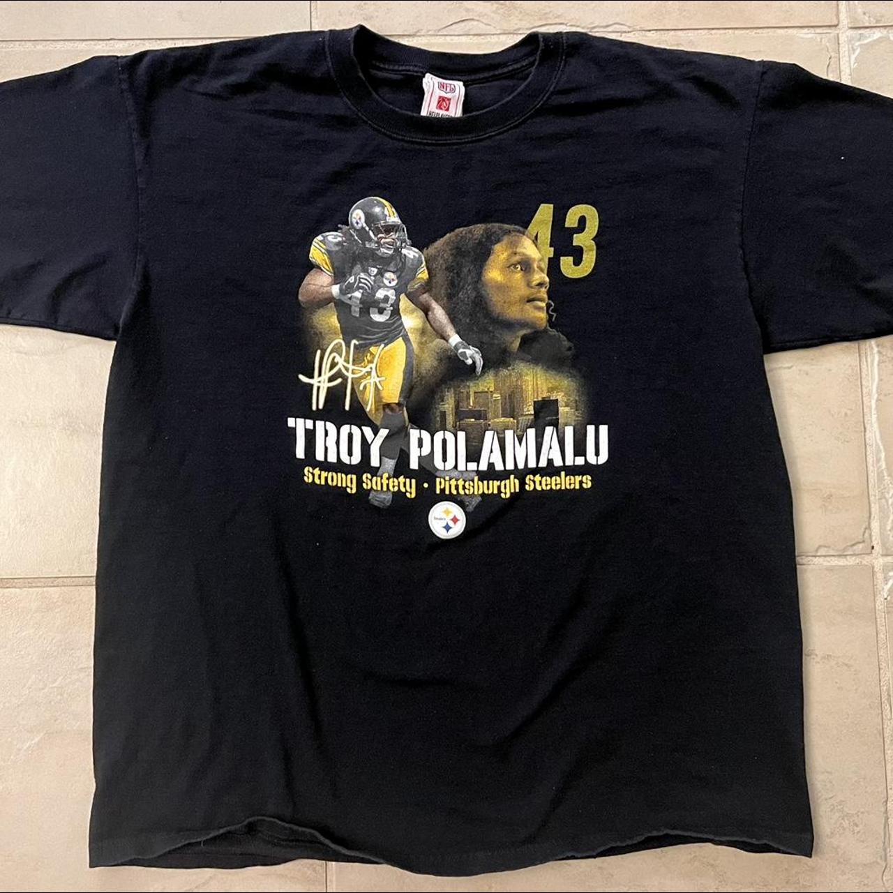 Authentic Troy Polamalu #43 Pittsburgh Steelers KIDS - Depop