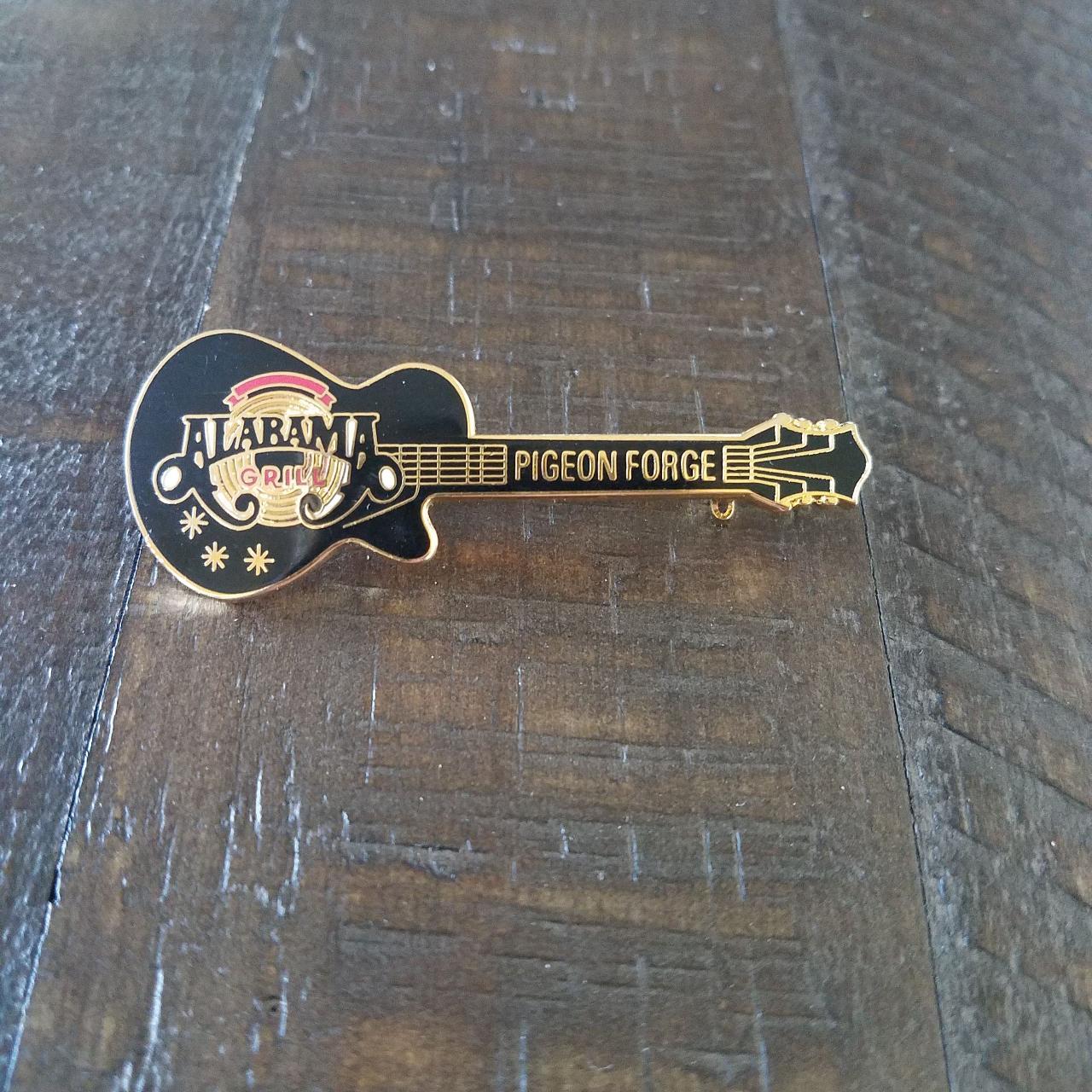 ALABAMA GRILL Pigeon GUITAR Lapel Pin Black... Depop