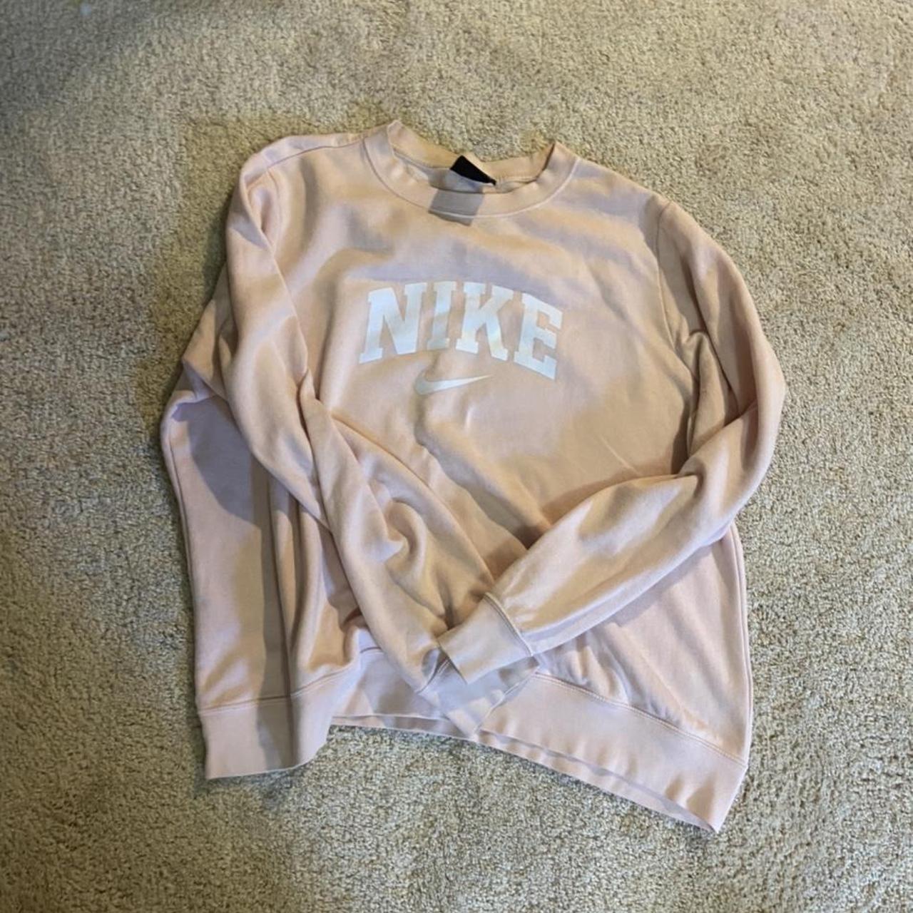 light pink nike crewneck #nike #sweatshirt... - Depop