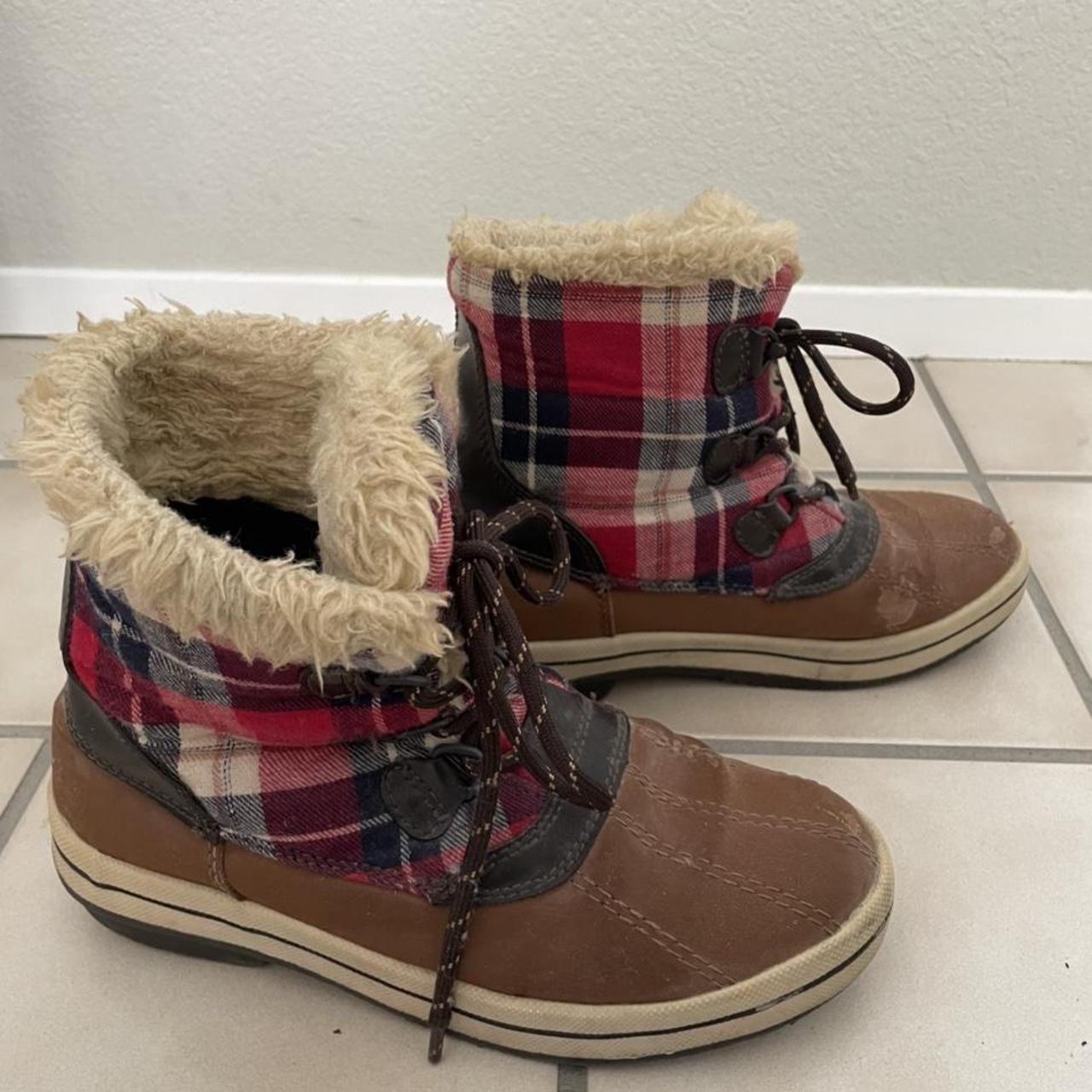 Target Women's Tan and Brown Boots Depop