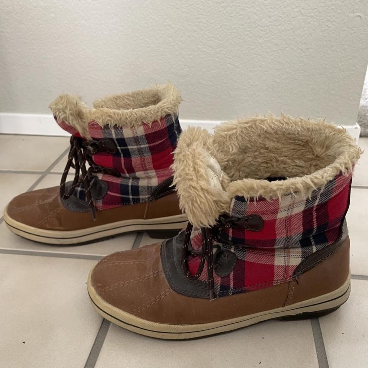 Target Women's Tan and Brown Boots Depop