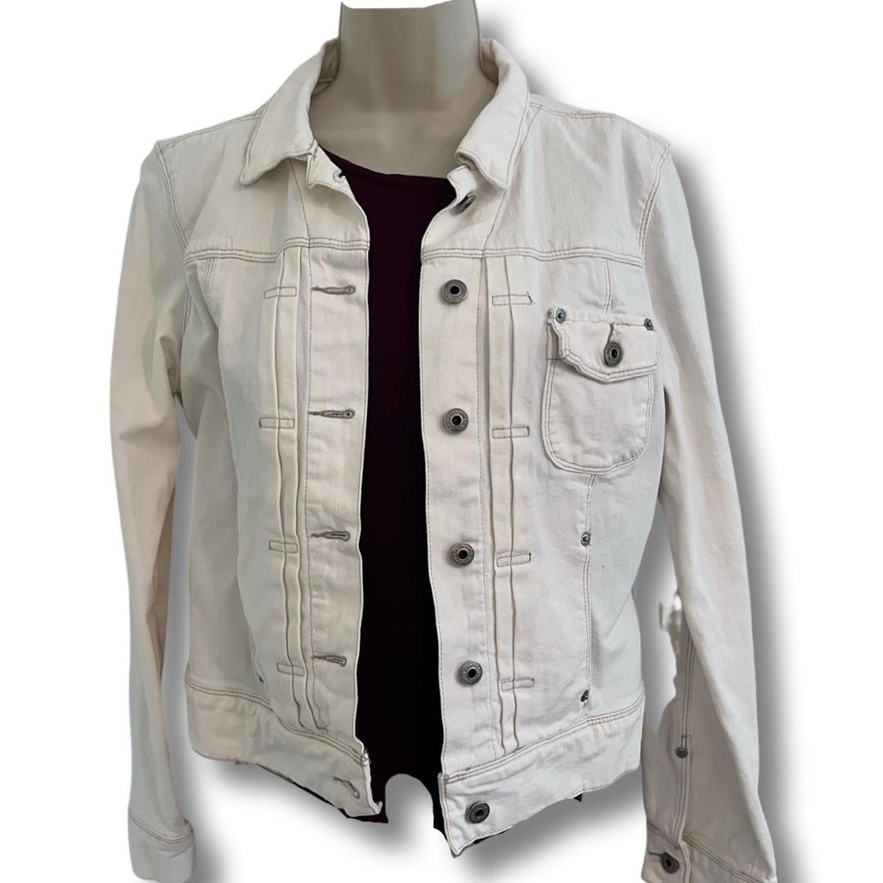 Vintage Ralph Lauren Cream Jean Jacket. Medium.... Depop