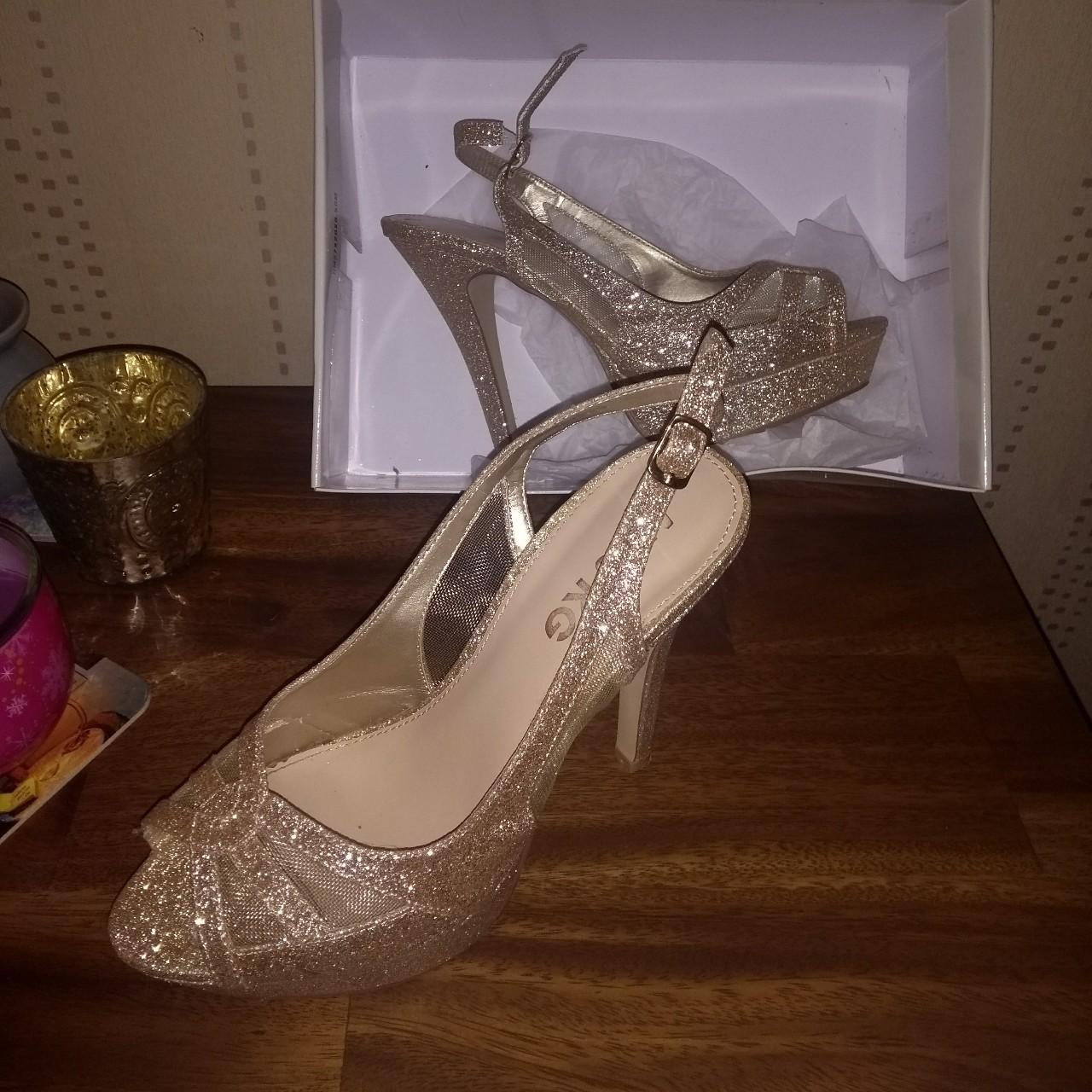 Gold sparkly Miss KG Kurt Geiger high heels shoes... - Depop