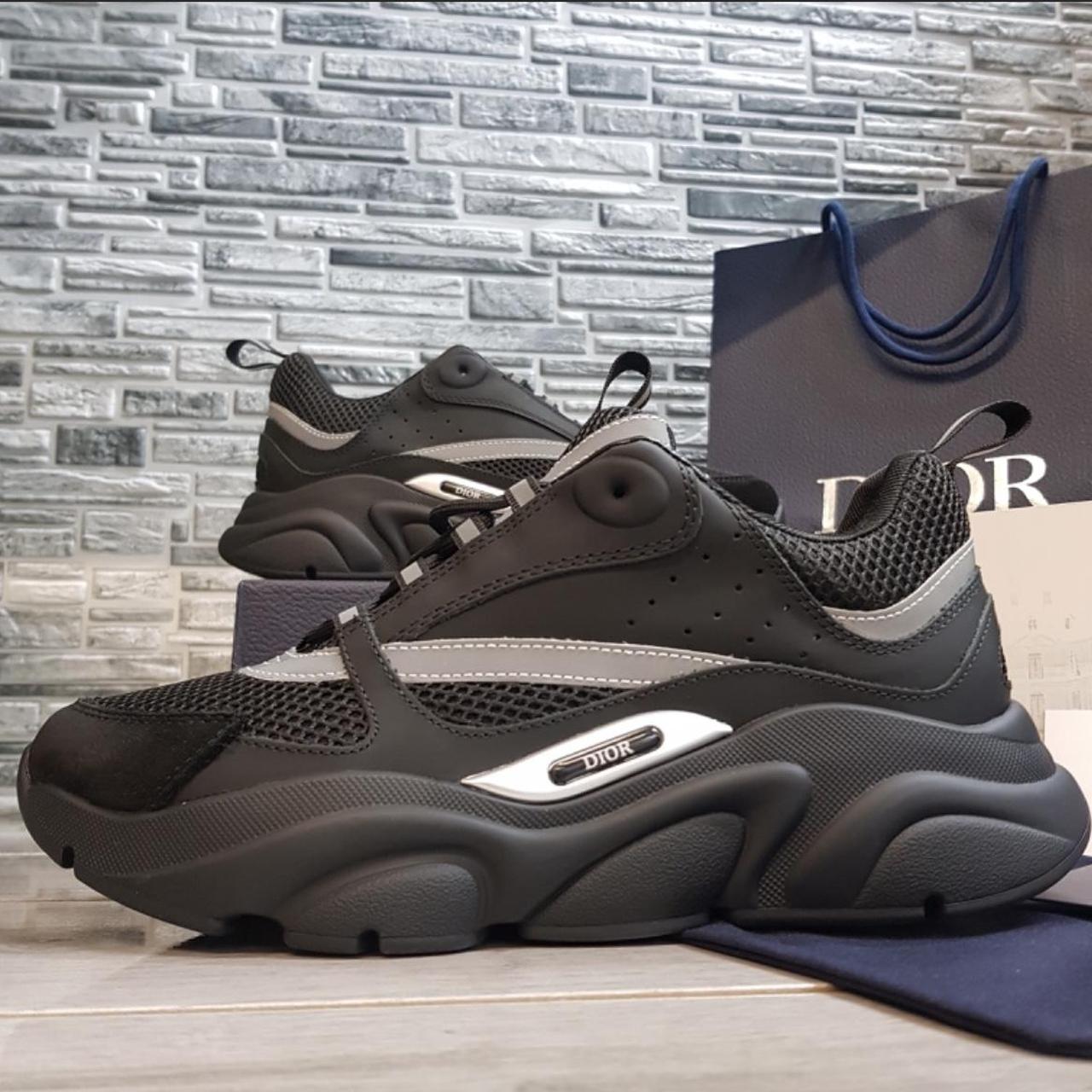 b22 sneaker black technical mesh and calfskin