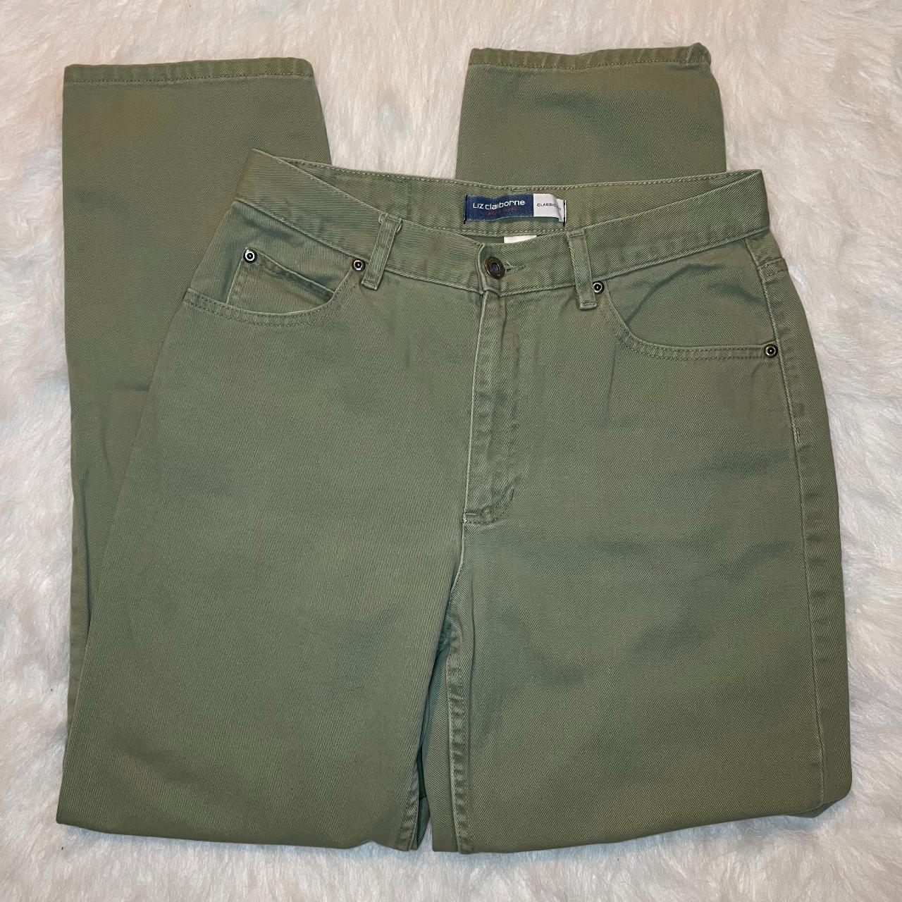 Liz Claiborne Lizwear Mom Jeans Classic Fit Olive Depop