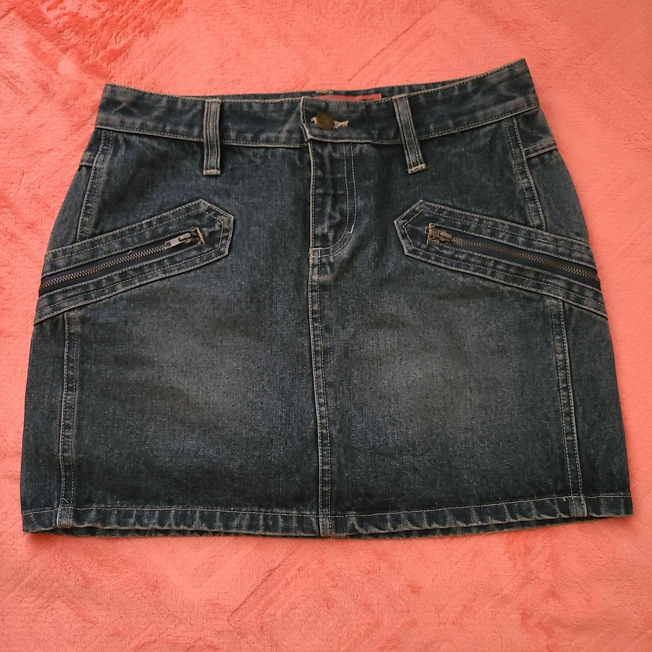Y2K Denim mini skirt by Mossissue. From early 2000's... - Depop