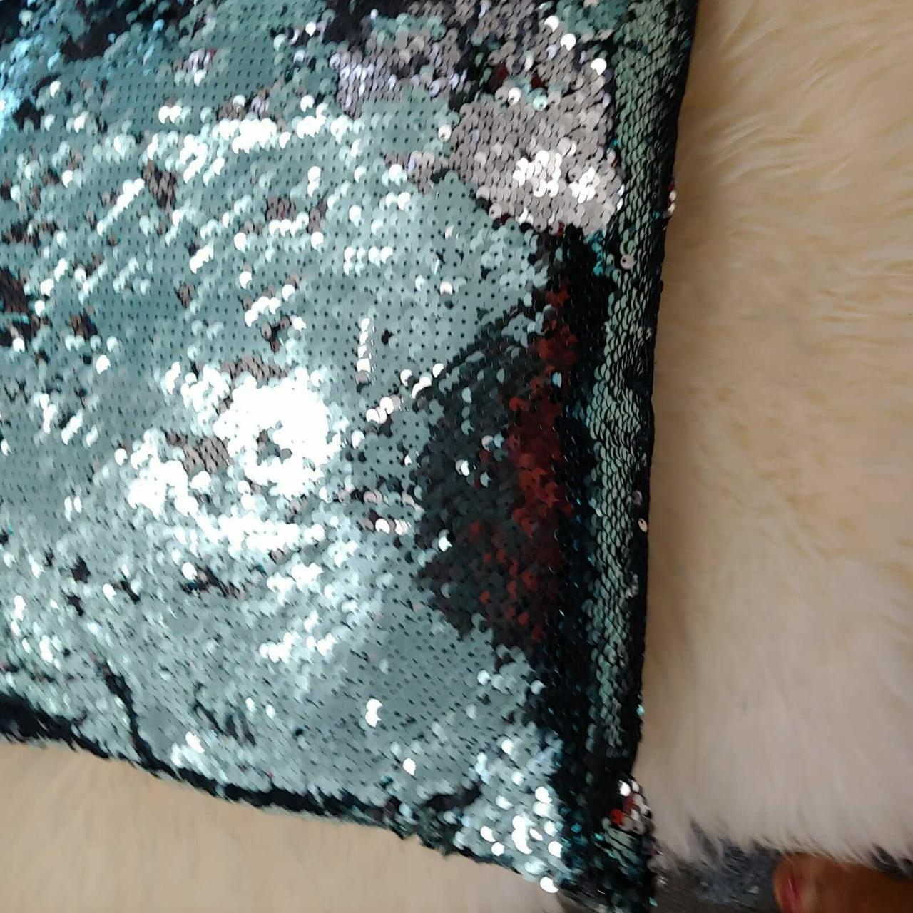 New Reversible Mermaid Sequin Throw Pillow Cushions Depop