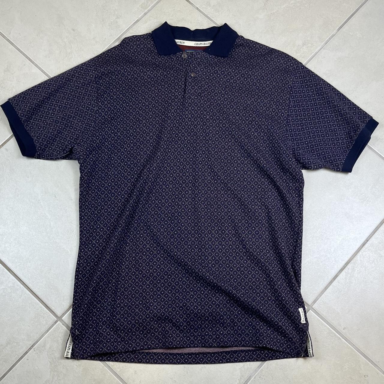 Chaps vintage polo. Crazy purple diamond pattern &... - Depop