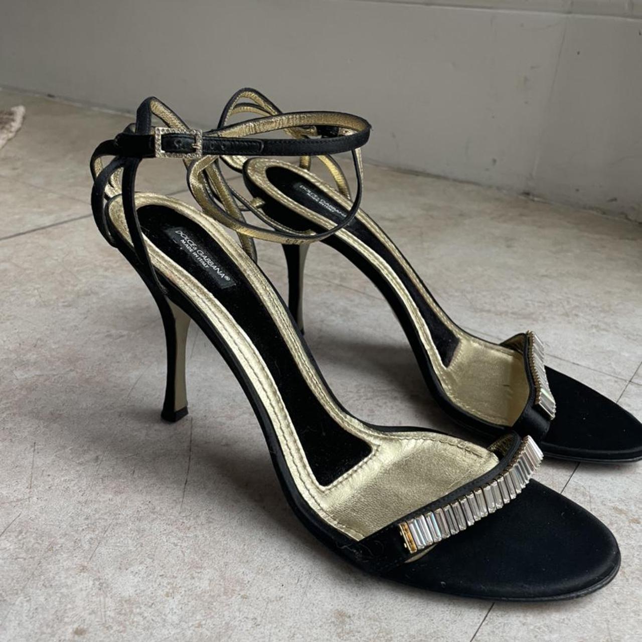 Amazing Dolce & Gabbana black silk satin stiletto... - Depop