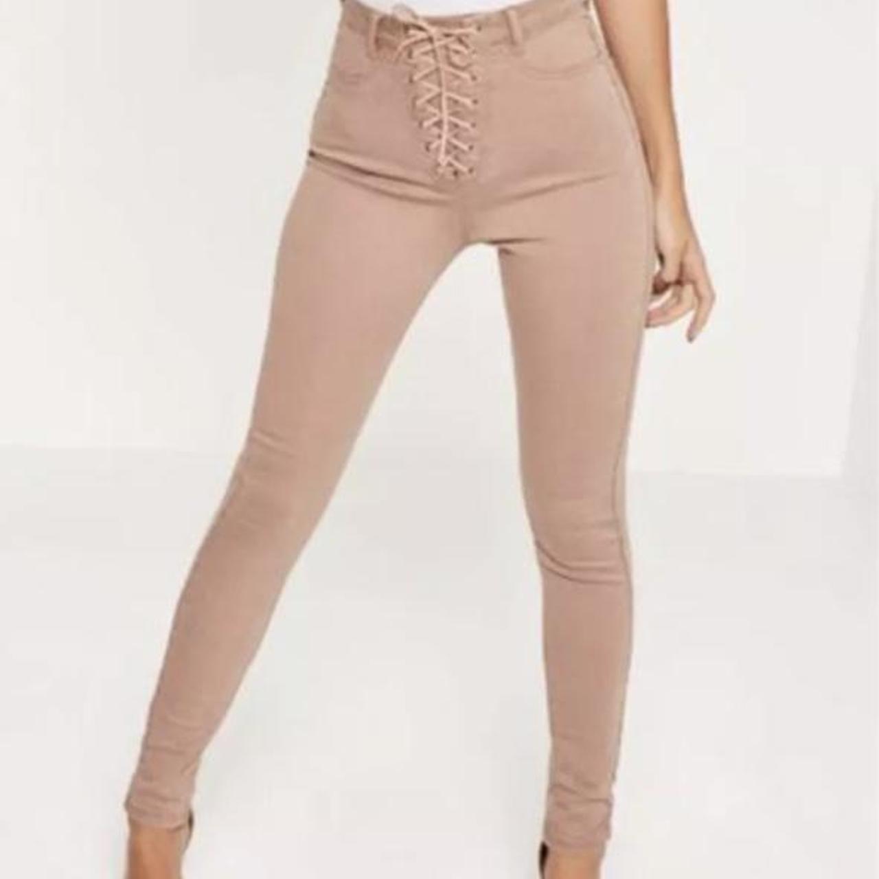 Missguided lace up store jeans