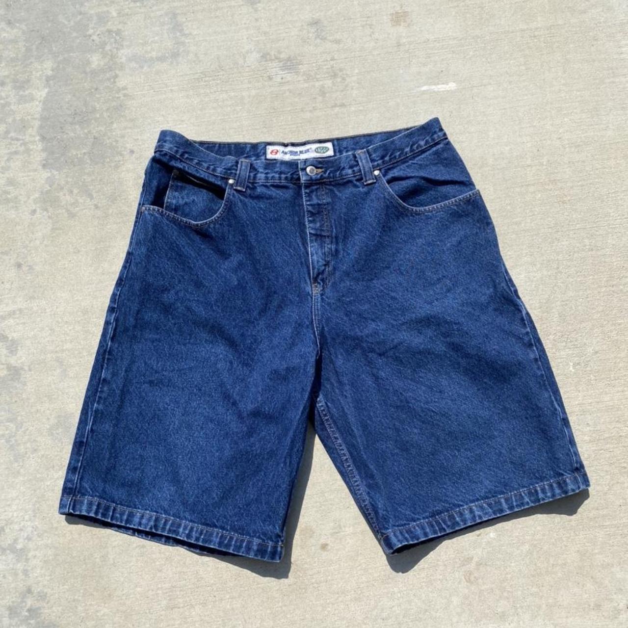 baggy fit anchor blue jorts Perfect condition Size 40 - Depop