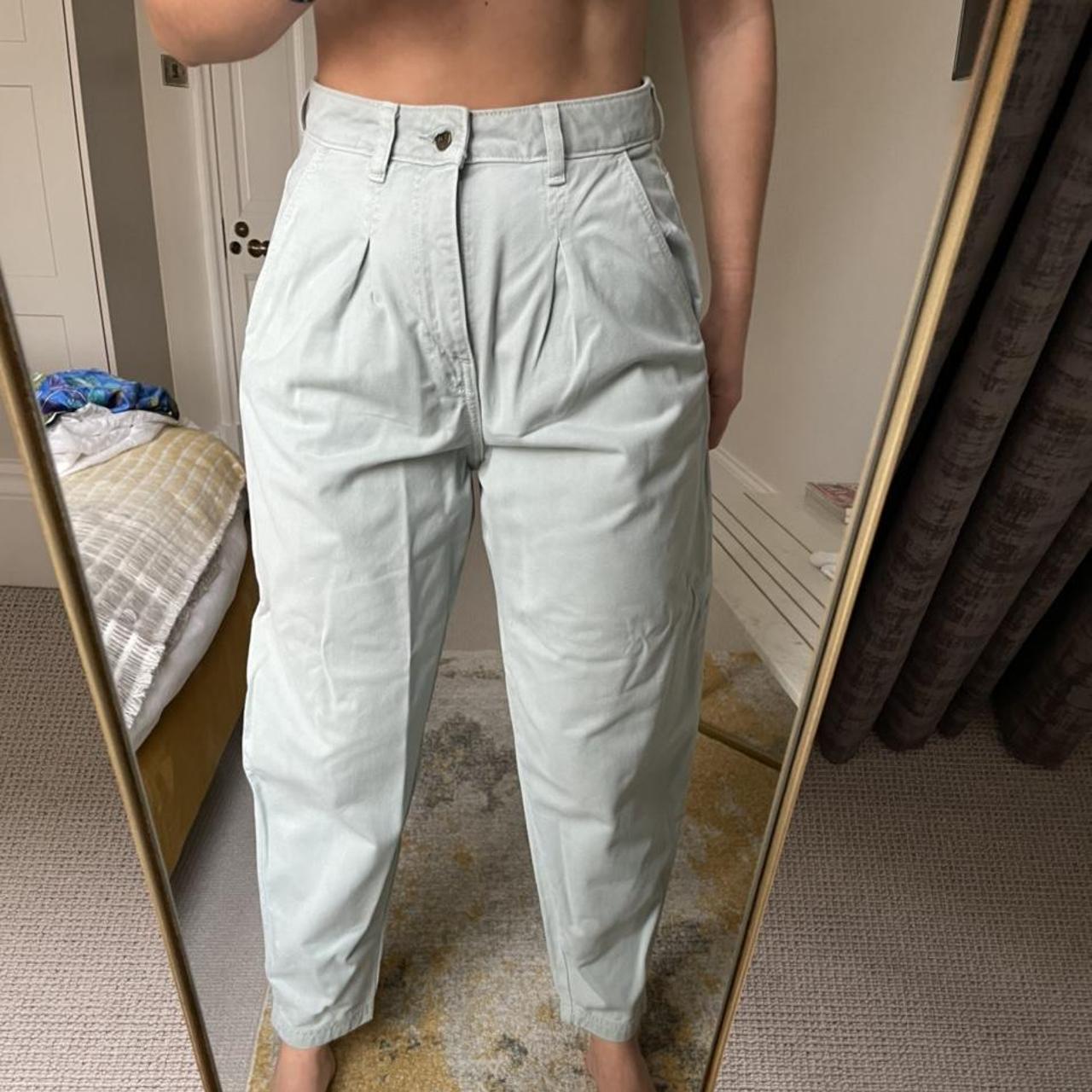 Zara Mint Green Mom Carrot Style Jeans in size UK 8.... Depop