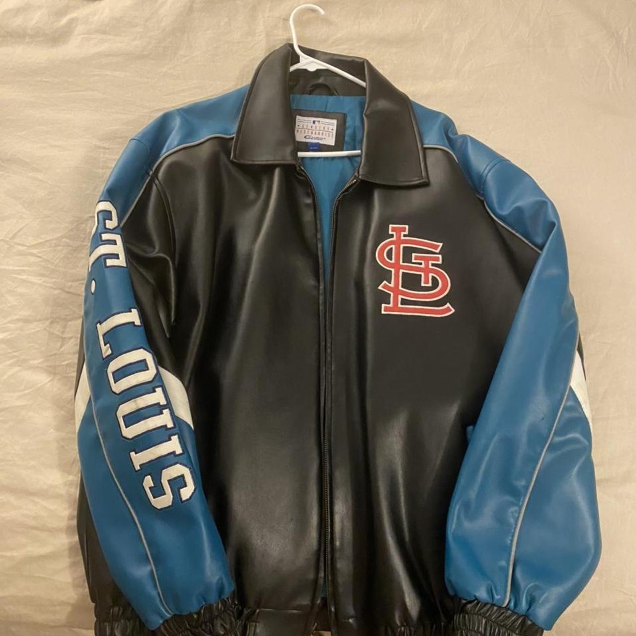 2000s St Louis Cardinals Leather Varsity Jacket... - Depop