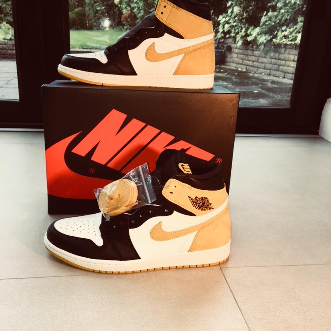 Nike air jordan yellow Size Depop