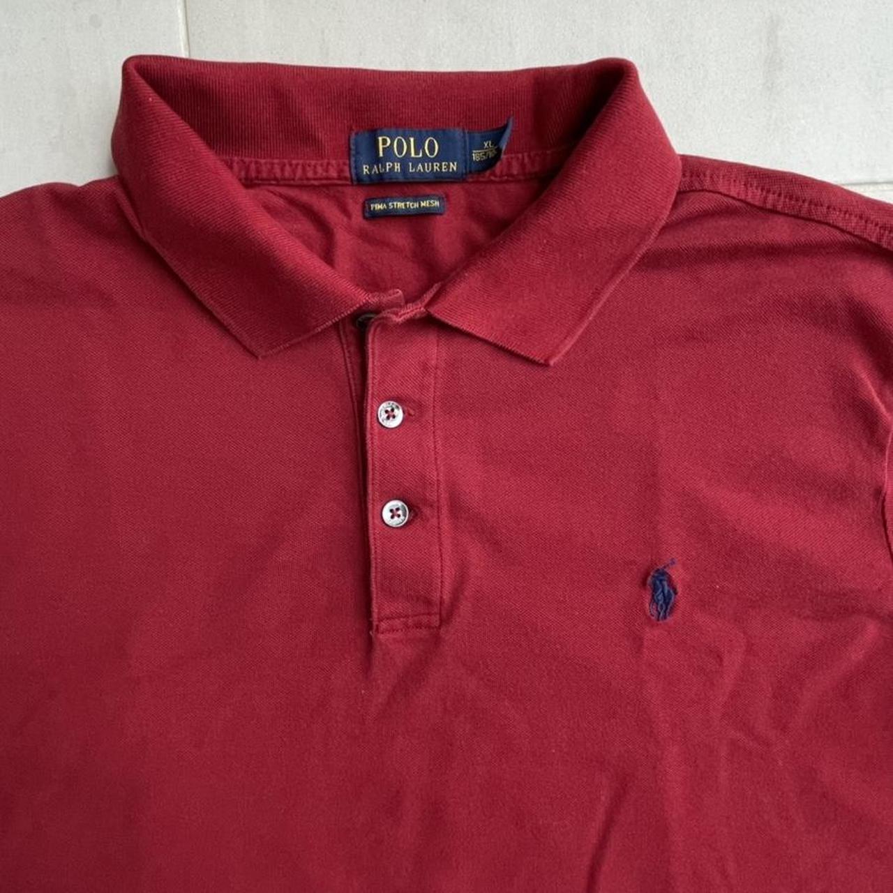 POLO RALPH LAUREN MAROON POLO SHIRT 🐎 Size:... - Depop