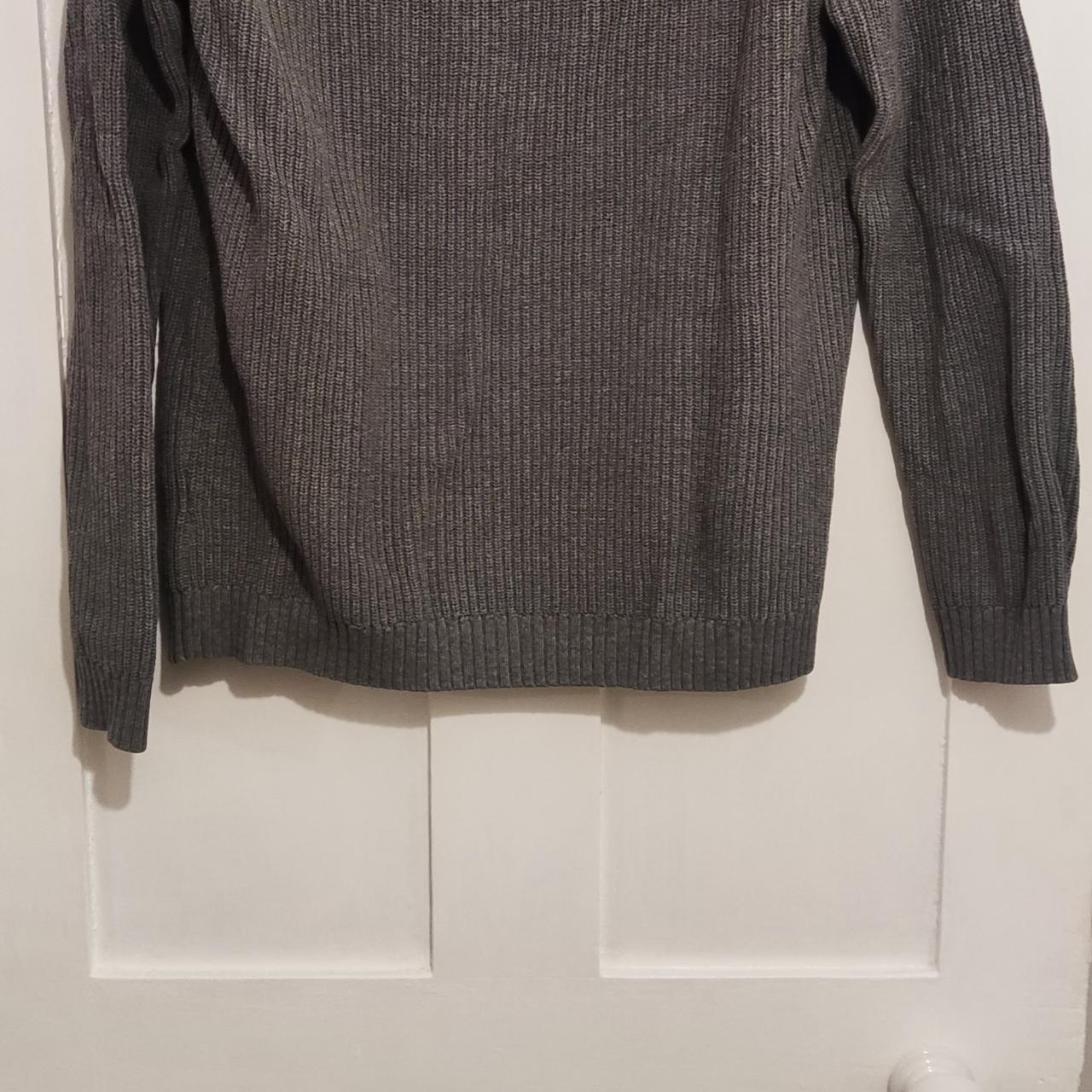 Men's Grey Zara Cotton Heavy Knit Jumper 100%... - Depop