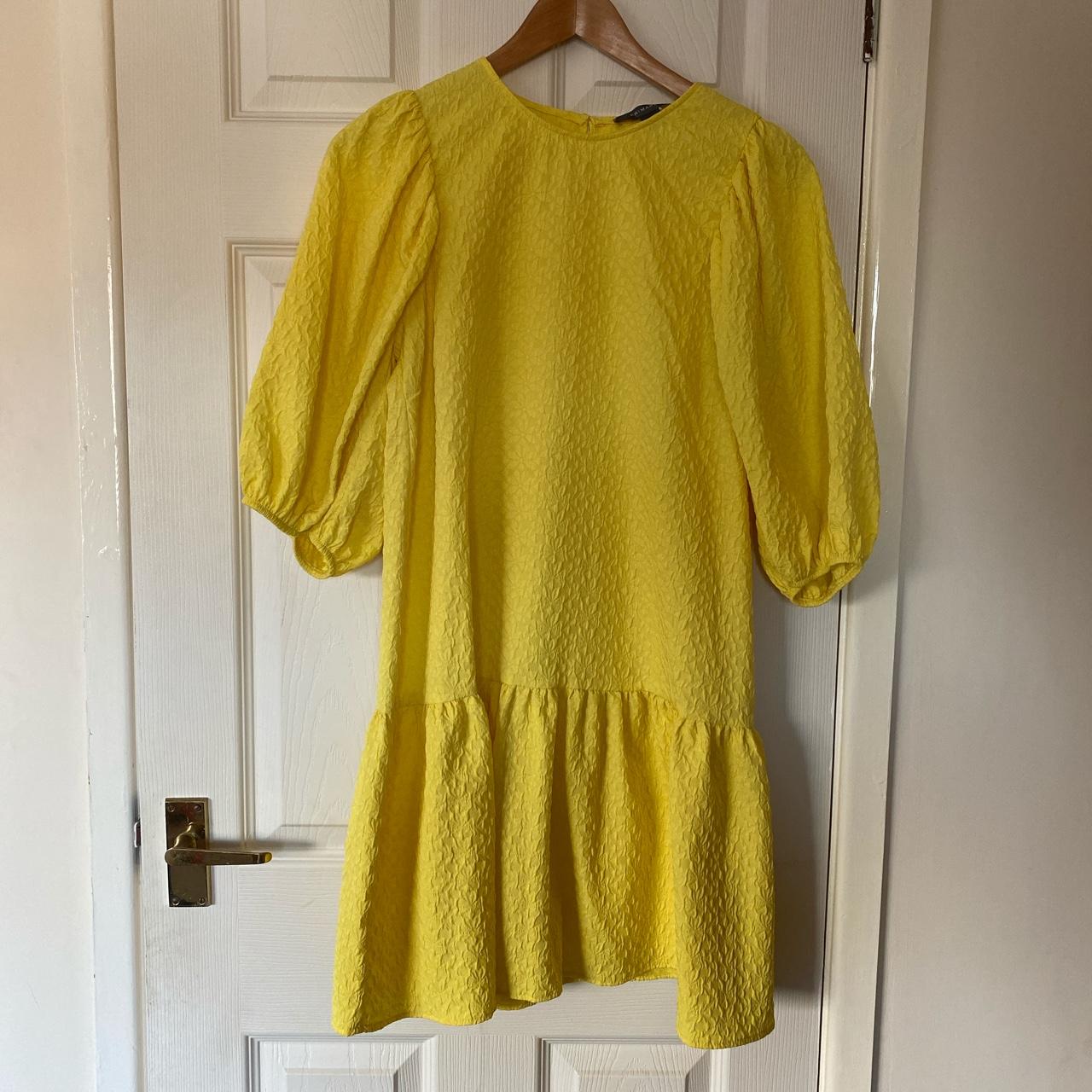 Primark yellow patterned Puff sleeves