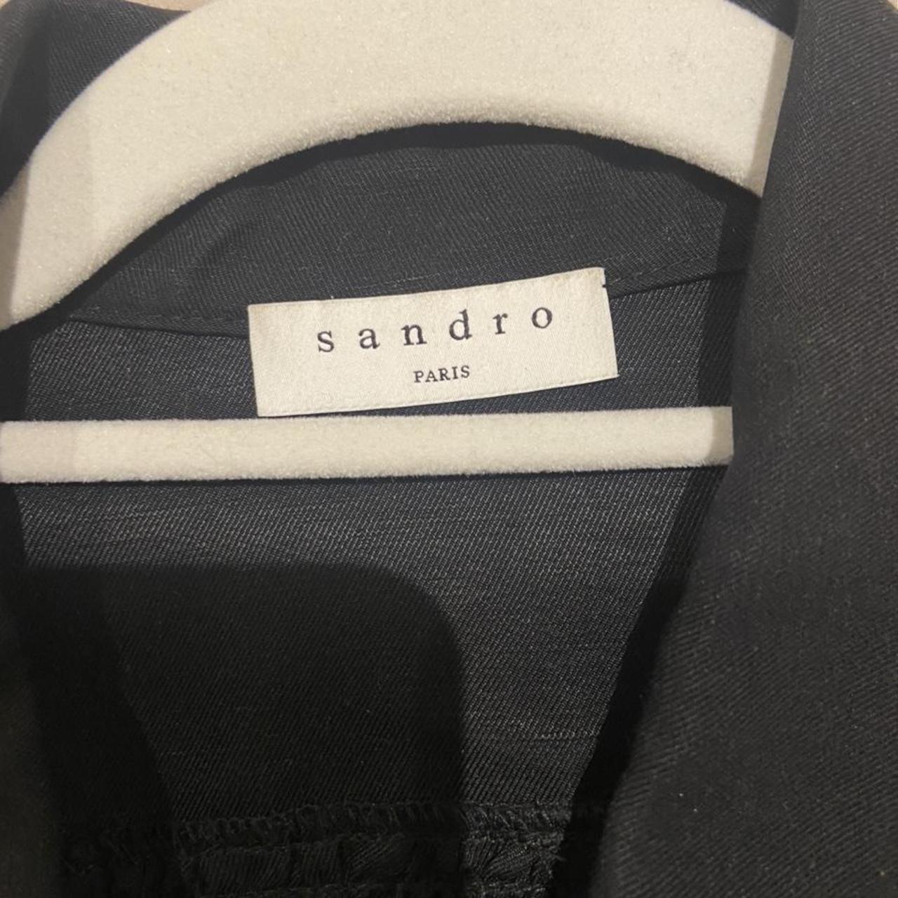 Sandro Women's Black and Gold Dress | Depop