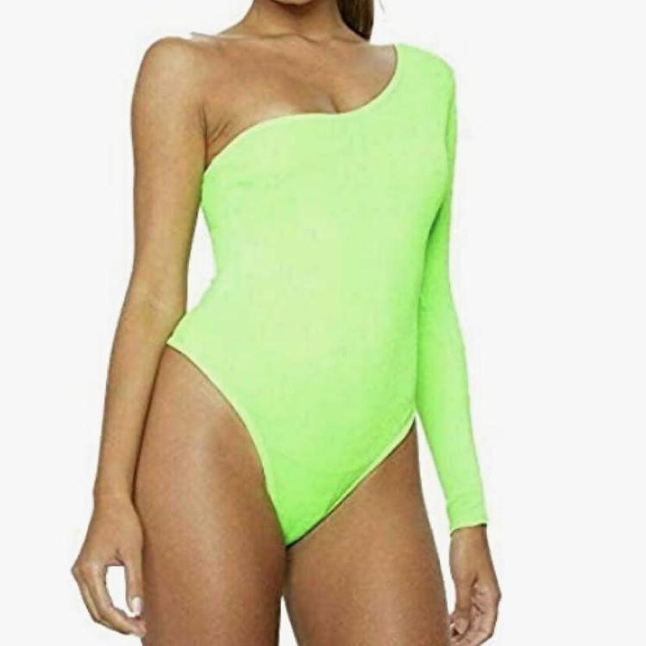 Neon green festival bodysuit *first photo from... Depop