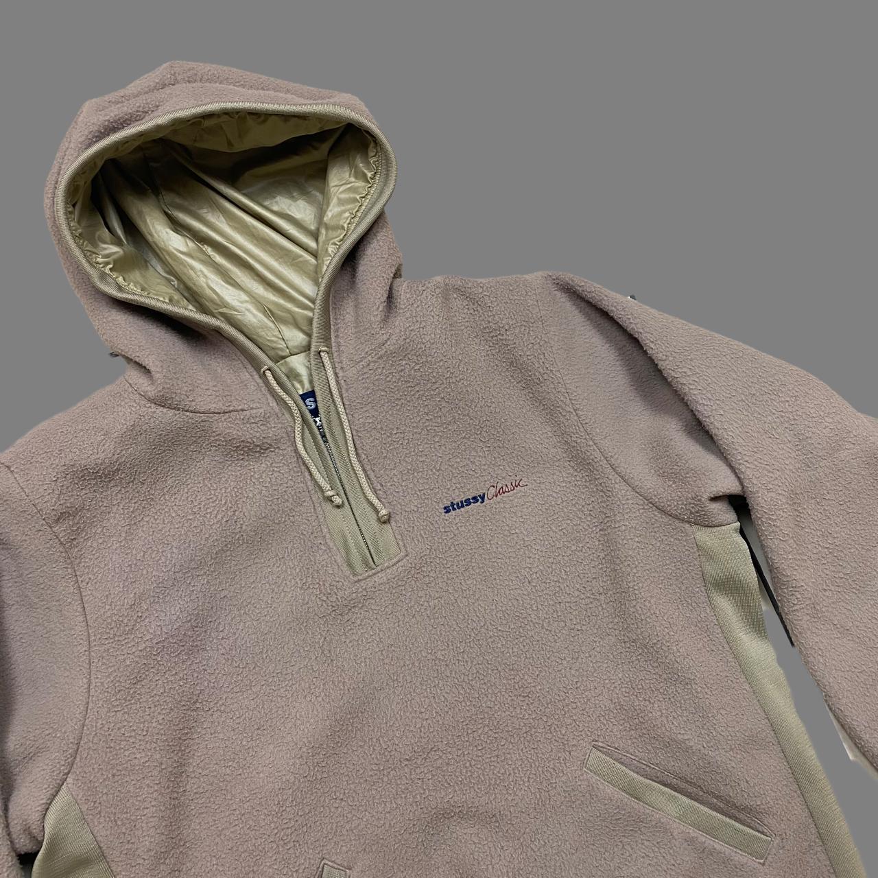 Stüssy Men's Cream and Tan Hoodie Depop