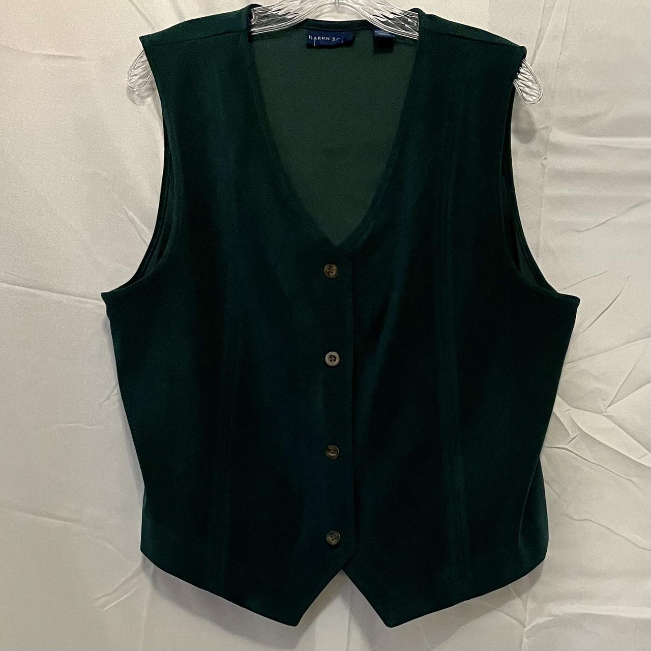 Karen Scott Women's Green Waistcoats-vests | Depop