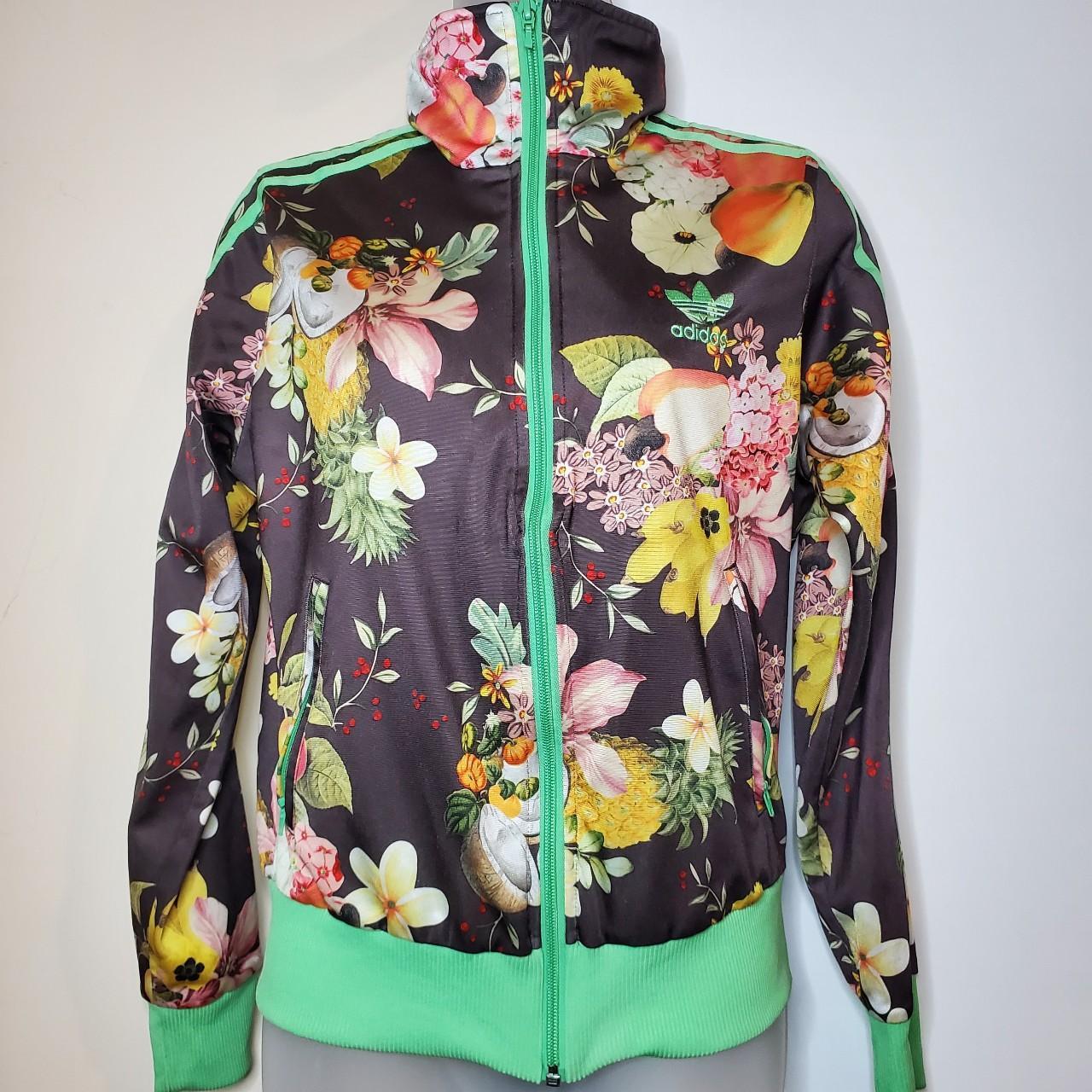 Adidas Originals Lotus Print Track Jacket Black | Depop