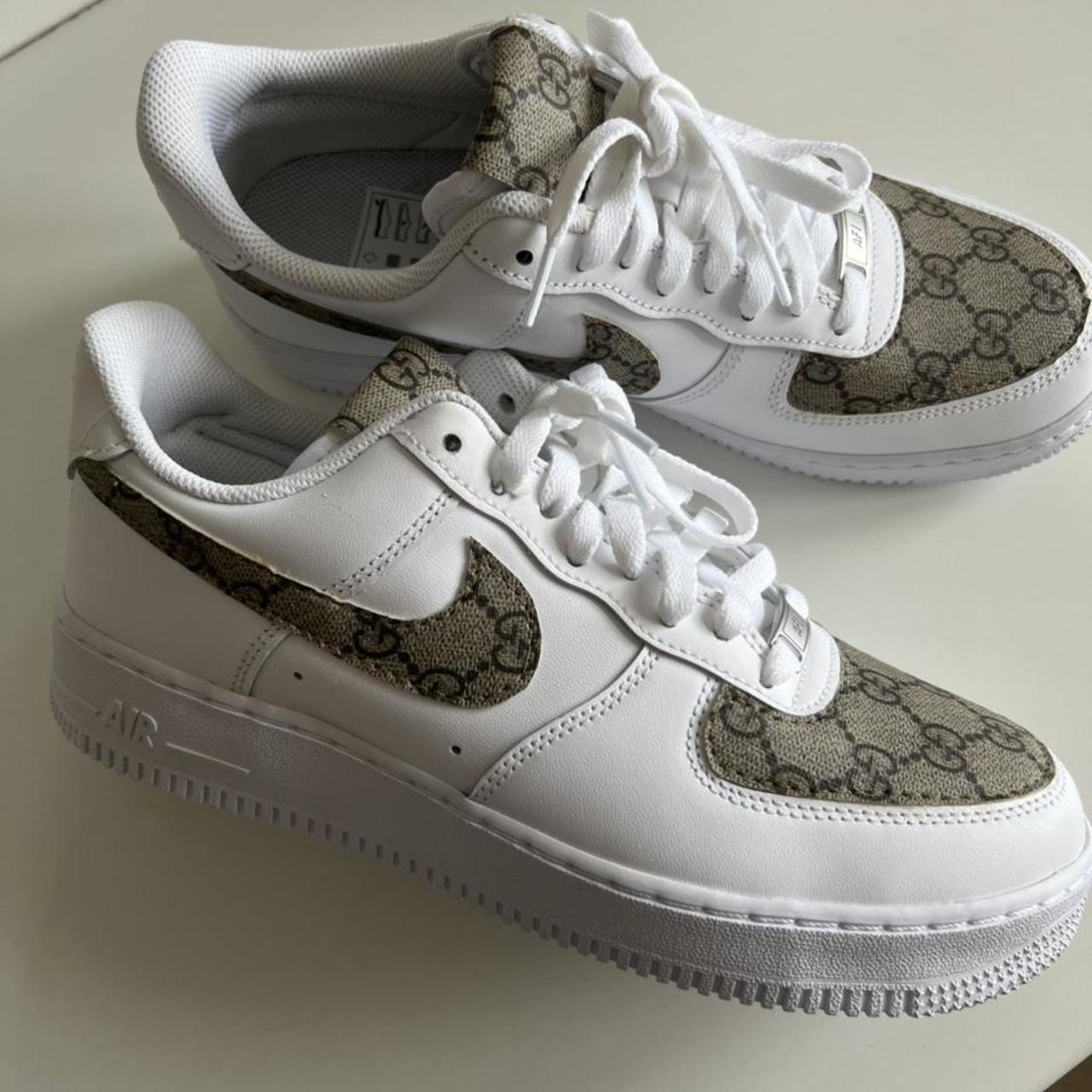 Brand new Nike Air Force 1s with Gucci imprint in a... - Depop