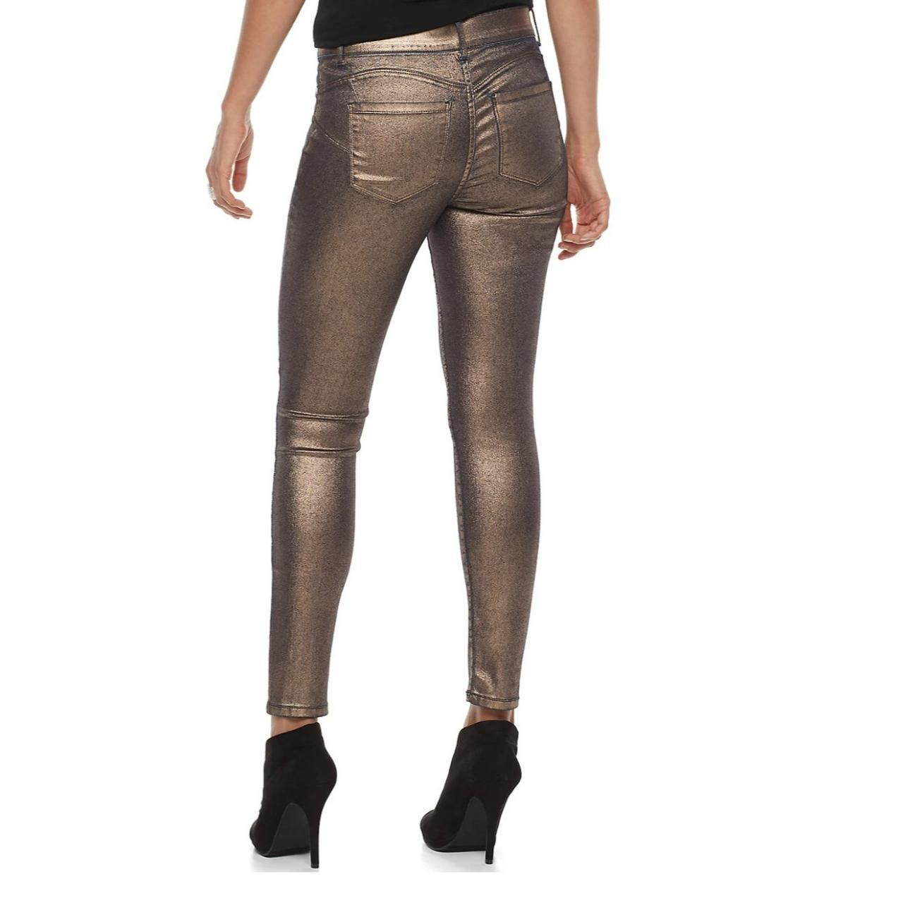 Juicy Couture Gold Metallic Pull-on Jeggings Pants.... - Depop
