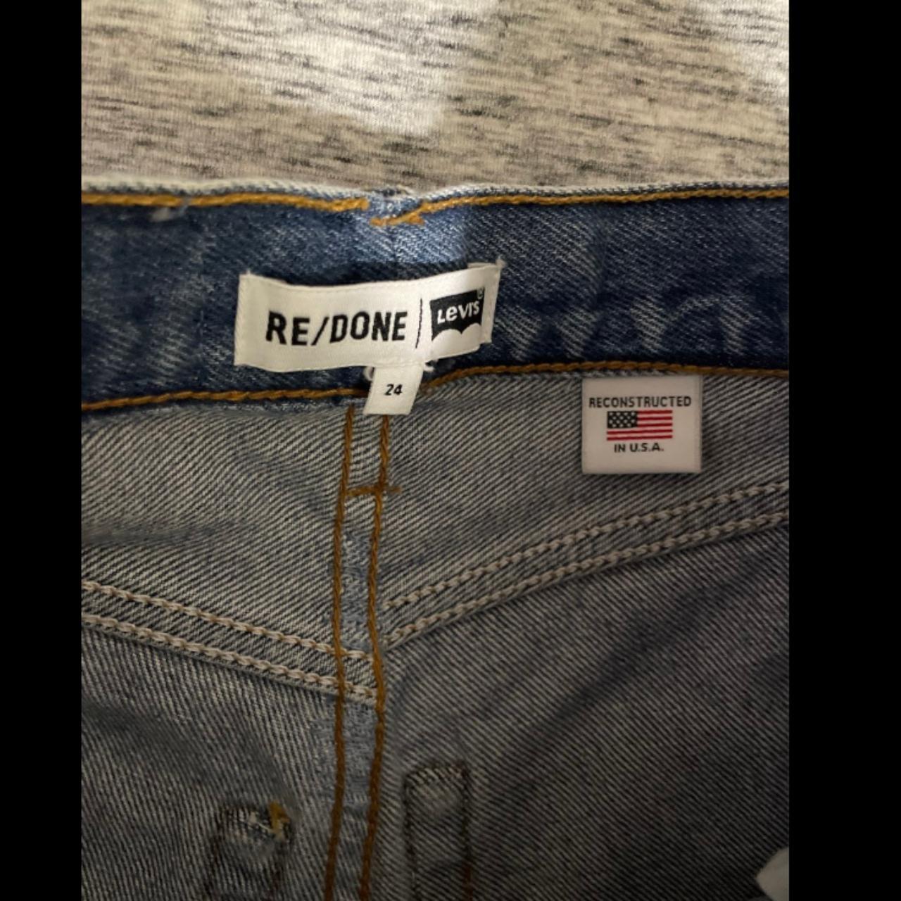 Wore once redone jeans size 24, high rise, ankle... Depop