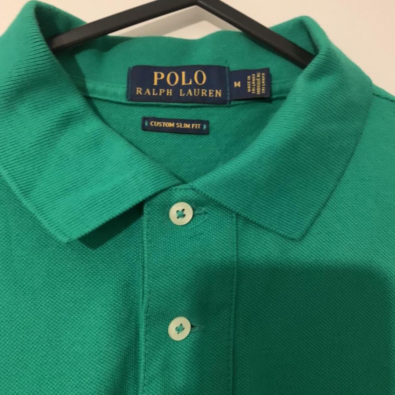 Ralph Lauren green and orange polo size M Barely... - Depop