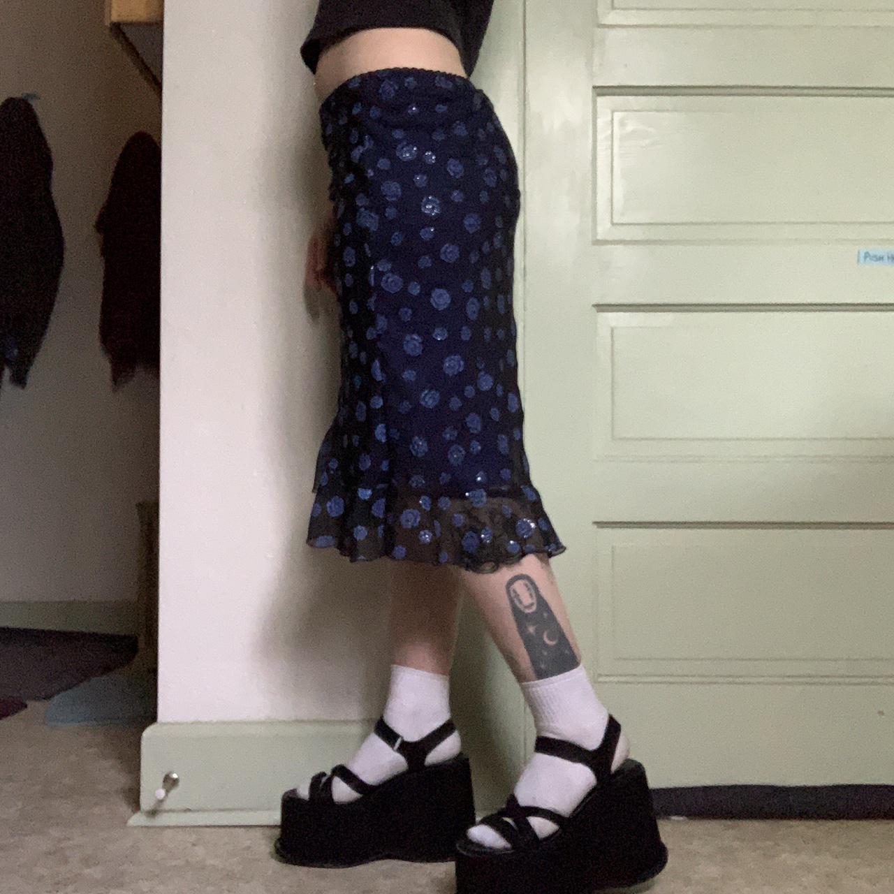 Women's Navy and Blue Skirt | Depop