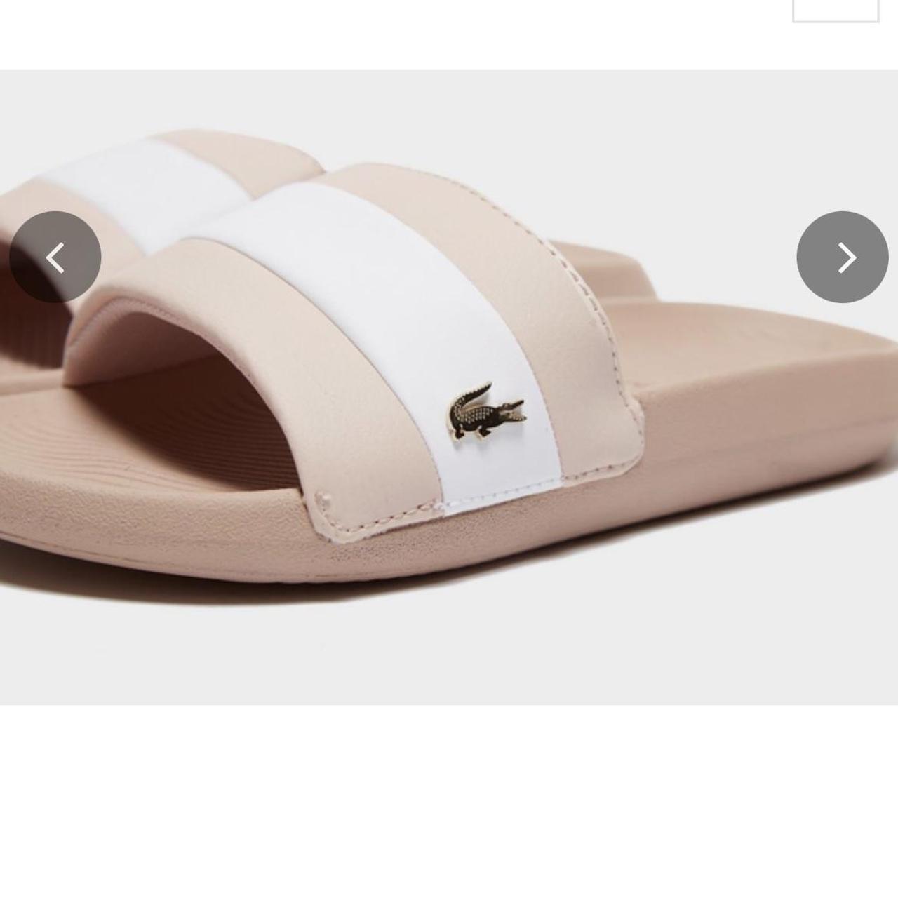 Pink lacoste store slides