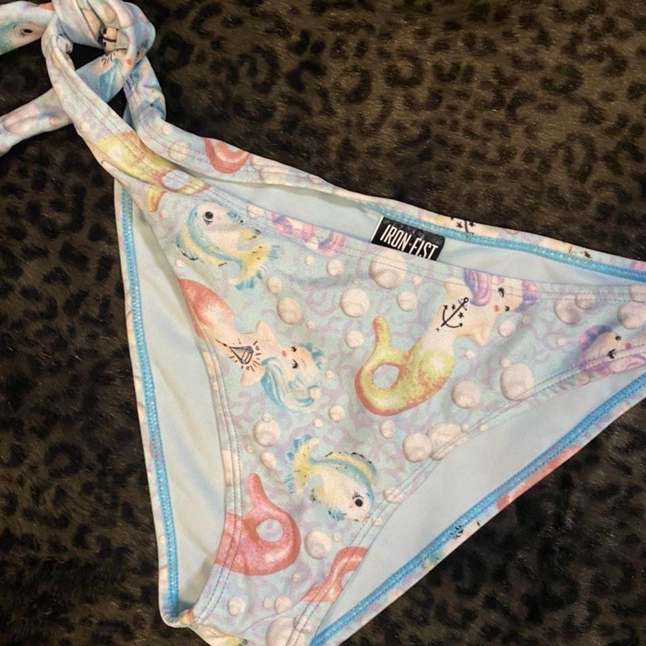 Iron Fist Women's Blue and Gold Bikinisandtankinisets Depop