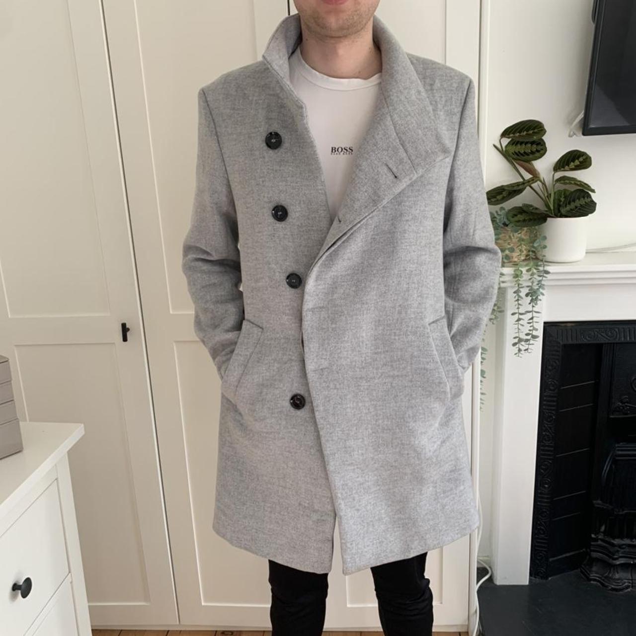 Asymmetrical collar coat mens on sale