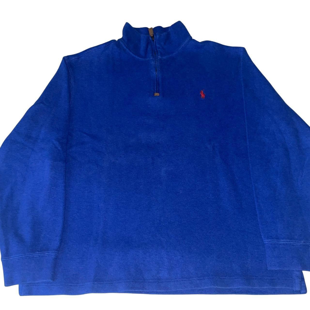 Vintage Polo Ralph Lauren Quarter Zip Blue... - Depop