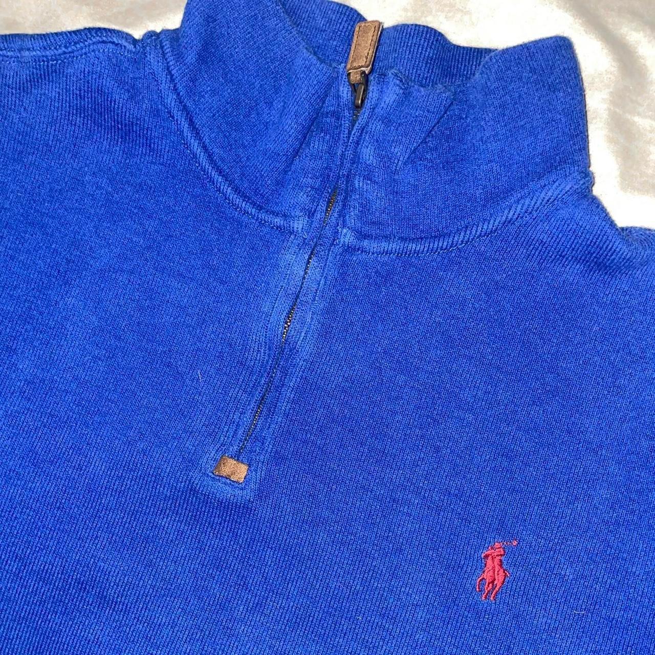 Vintage Polo Ralph Lauren Quarter Zip Blue... - Depop