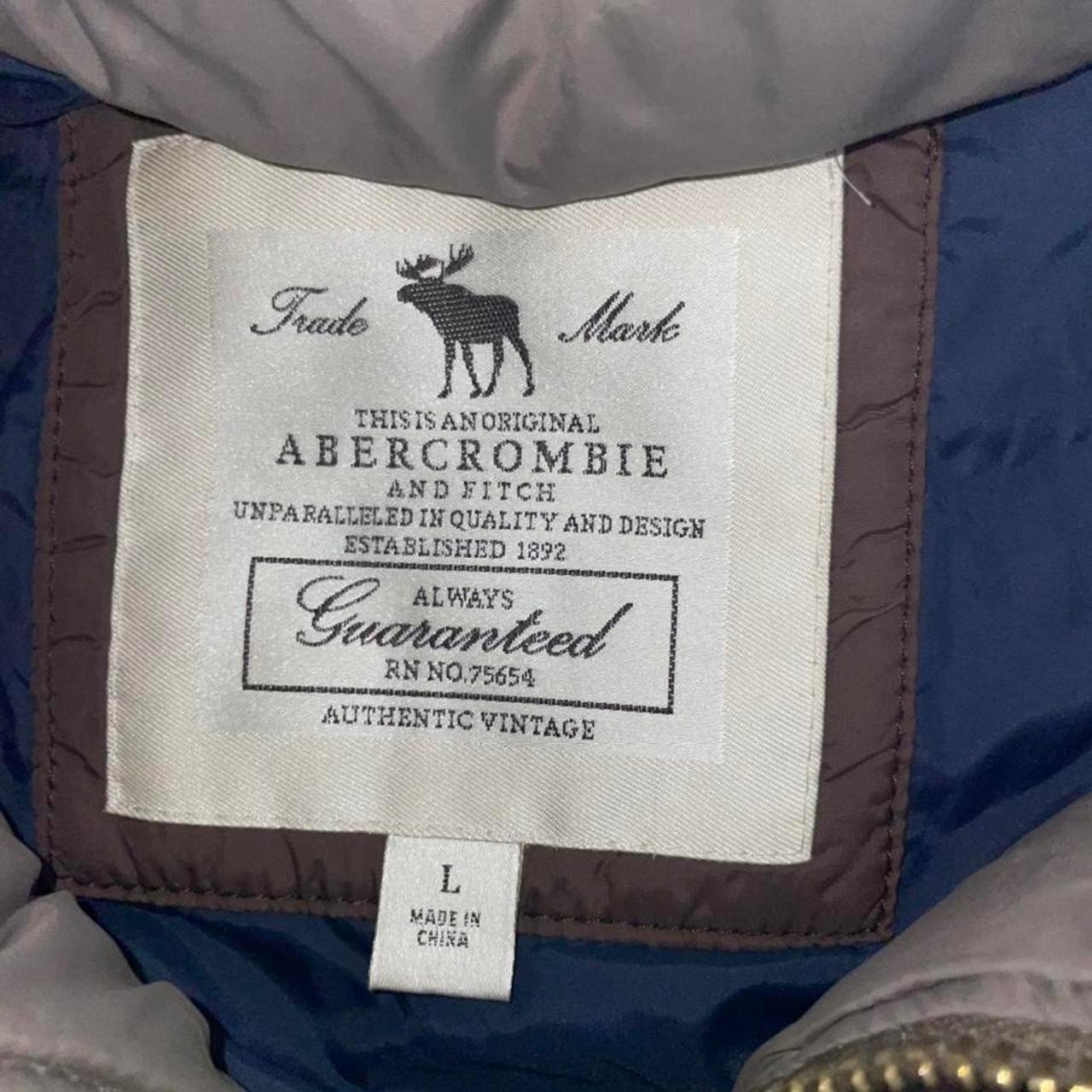 Abercrombie & Fitch Brown Puffer Jacket Womens Large... - Depop