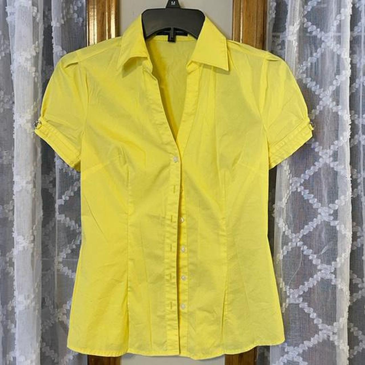 Express Women's Yellow Blouse Depop