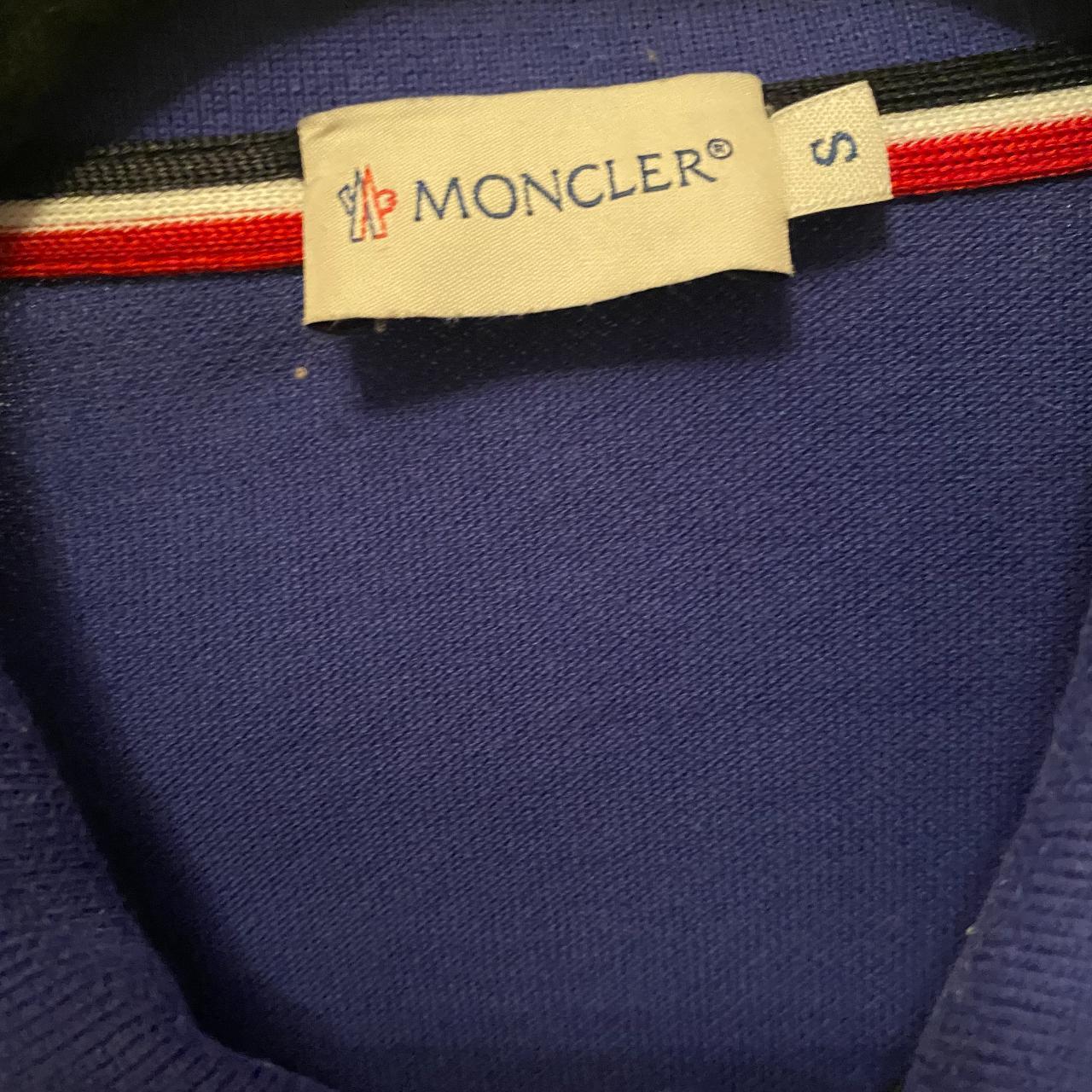 Mens Blue Moncler Polo Shirt. Size Small. Selling... - Depop