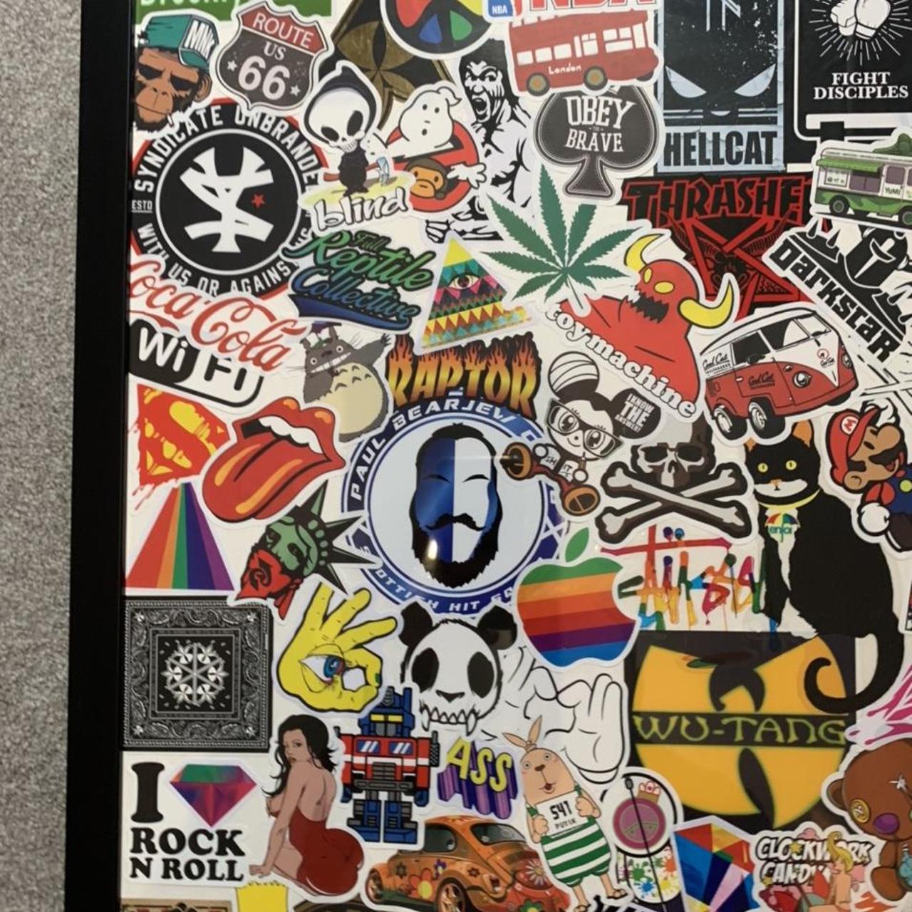 Handmade Sticker Wall Art - as photos - with frame - Depop