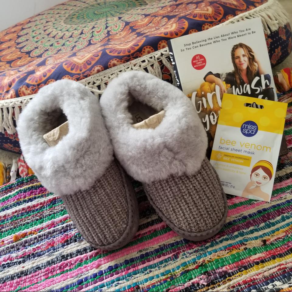 Grey knit ugg slippers sale