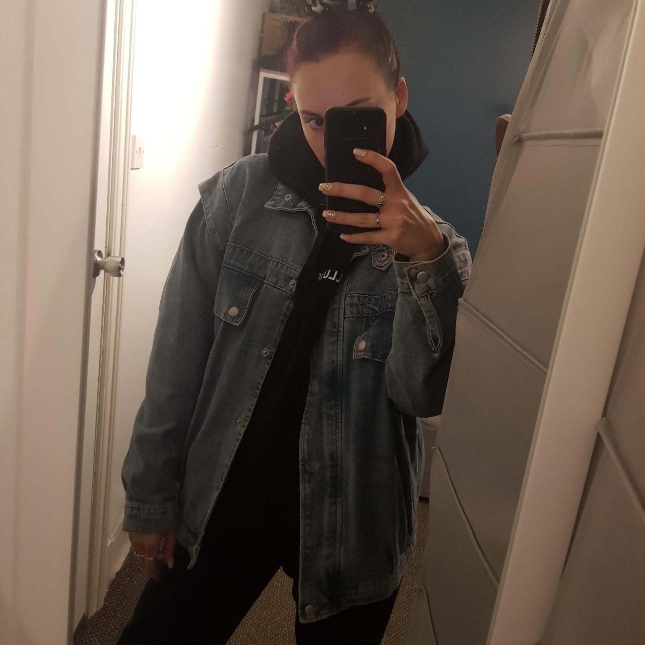 Oversize jeans jacket size 19 from boohoo. Used a... Depop