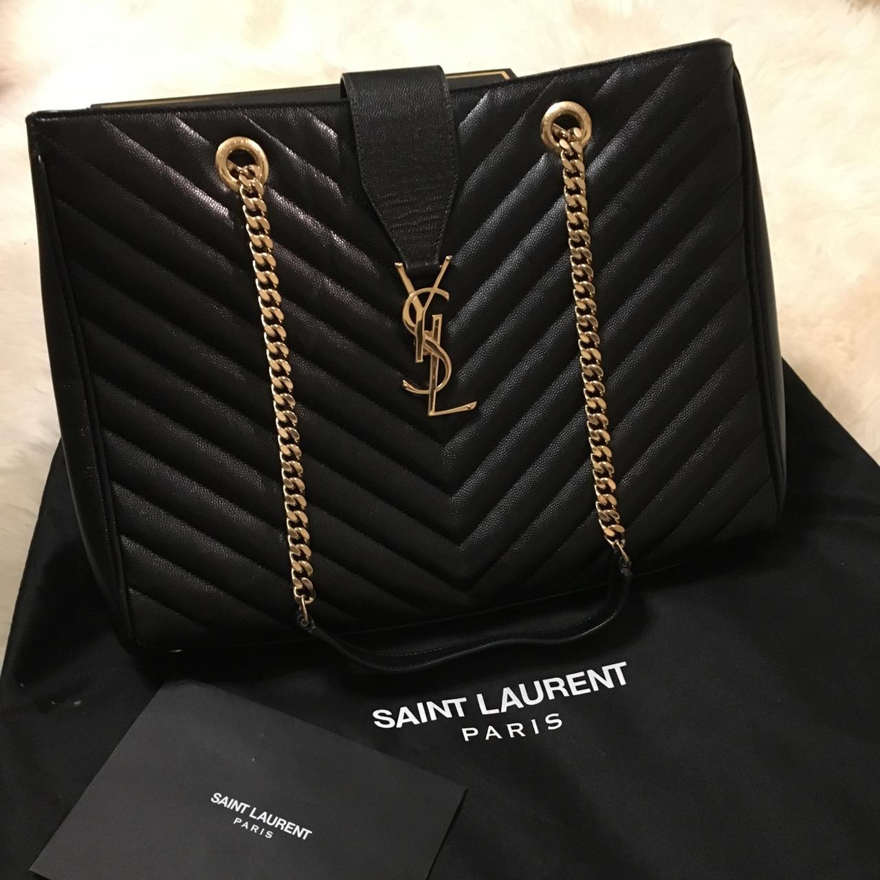 Large YSL envelope monogram beige Bag. Retails at - Depop