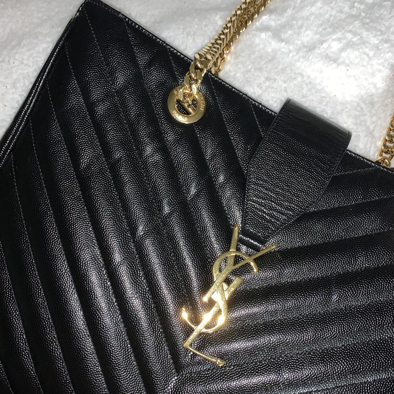 Authentic YSL LARGE WALLET ON CHAIN . CLASSIC - Depop